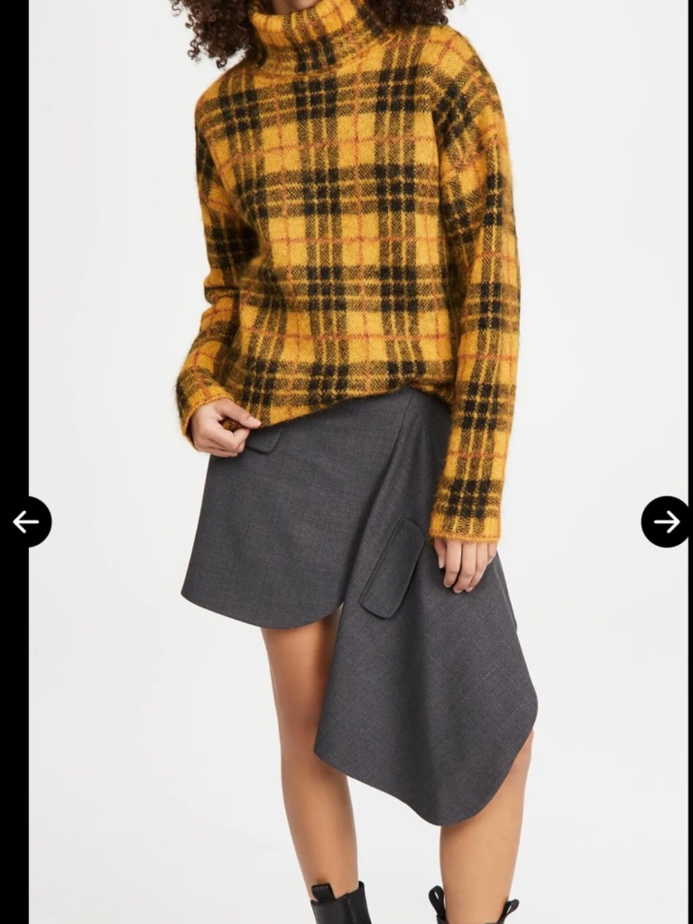 Monse Tartan Mohair Turtleneck Sweater size Medium